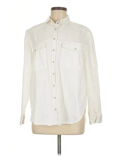 Pre-owned Quince Long Sleeve Button Down Shirt In White