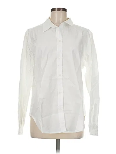 Pre-owned Quince Long Sleeve Button Down Shirt In White