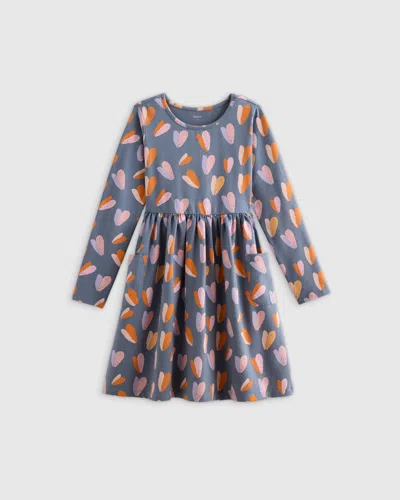 Quince Kids' Long Sleeve Fit And Flare Pocket Dress