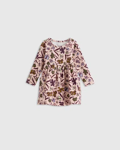Quince Kids' Long Sleeve Fit And Flare Pocket Dress In Butterfly Floral