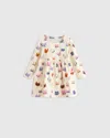 Quince Long Sleeve Fit And Flare Pocket Dress In Cat Faces