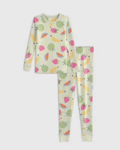 Quince Kids' Long Sleeve Pants Pajama Set In Fruit