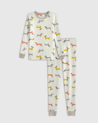 Quince Kids' Long Sleeve Pants Pajama Set In Puppies