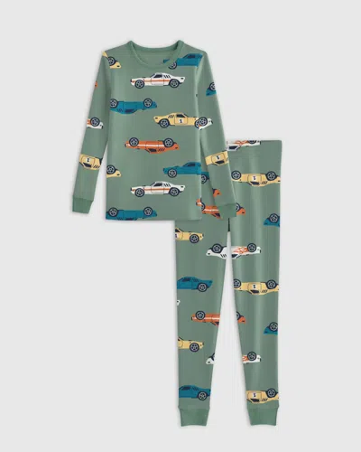 Quince Kids' Long Sleeve Pants Pajama Set In Racecars