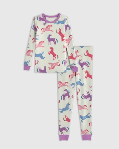 Quince Kids' Long Sleeve Pants Pajama Set In Unicorn