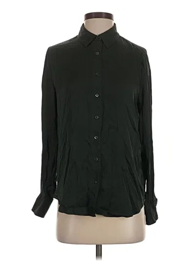 Pre-owned Quince Long Sleeve Polo Shirt In Green