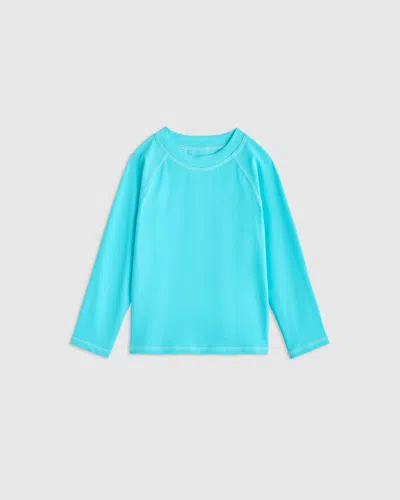 Quince Kids' Long Sleeve Raglan Rash Guard In Blue