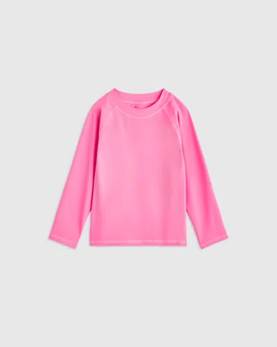 Quince Kids' Long Sleeve Raglan Rash Guard In Pink
