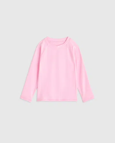 Quince Kids' Long Sleeve Raglan Rash Guard In Pink