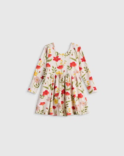 Quince Kids' Long Sleeve Skater Dress In Multi