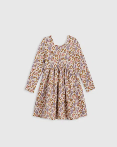 Quince Kids' Long Sleeve Skater Dress In Floral