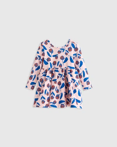Quince Kids' Long Sleeve Skater Dress In Flower Buds