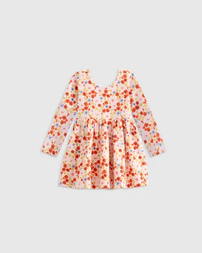 Quince Kids' Long Sleeve Skater Dress In Multi