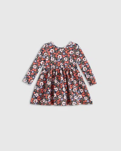 Quince Kids' Long Sleeve Skater Dress In Poppy Floral