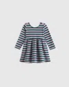 Quince Long Sleeve Skater Dress In Stripe