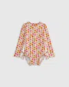 Quince Long Sleeve Tie One-piece Swimsuit In Daisy