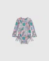 Quince Long Sleeve Tie One-piece Swimsuit In Palms