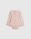 Quince Long Sleeve Tie One-piece Swimsuit In Popsicles