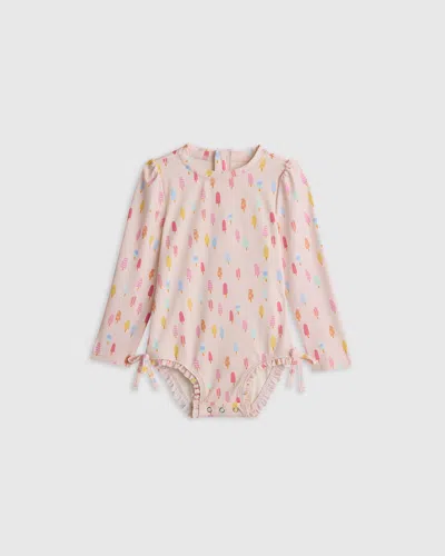 Quince Kids' Long Sleeve Tie One-piece Swimsuit In Popsicles