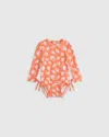 Quince Long Sleeve Tie One-piece Swimsuit In Shells