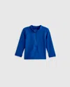Quince Long Sleeve Zip-up Rash Guard In Deep Blue