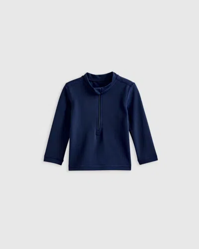 Quince Kids' Long Sleeve Zip-up Rash Guard In Nautical Navy