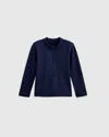 Quince Long Sleeve Zip-up Rash Guard In Nautical Navy
