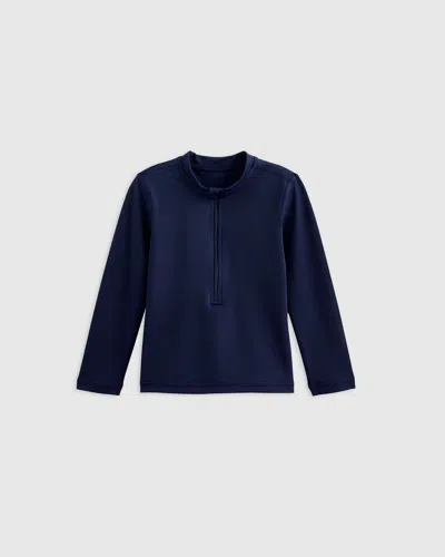 Quince Kids' Long Sleeve Zip-up Rash Guard In Nautical Navy