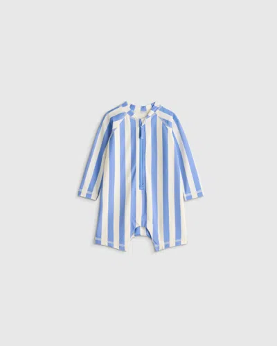 Quince Kids' Long Sleeve Zip-up Rash Guard One-piece