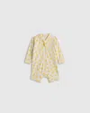 Quince Long Sleeve Zip-up Rash Guard One-piece In Pineapple