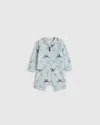 Quince Long Sleeve Zip-up Rash Guard One-piece In Under The Sea