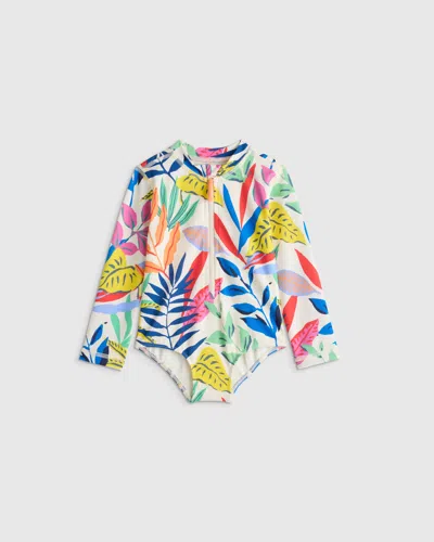 Quince Kids' Long Sleeve Zip-up Swimsuit