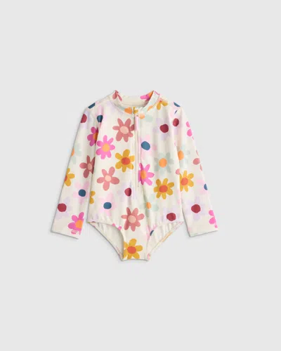 Quince Kids' Long Sleeve Zip-up Swimsuit