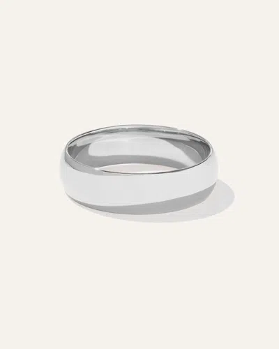 Quince Low Dome Band Rings In White Gold
