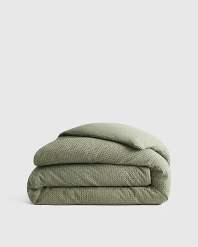 Quince Luxe Waffle Duvet Cover In Olive