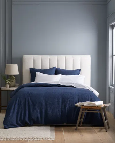 Quince Luxe Waffle Duvet Cover Set In Indigo