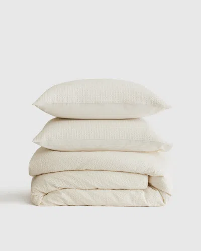 Quince Luxe Waffle Duvet Cover Set In Undyed