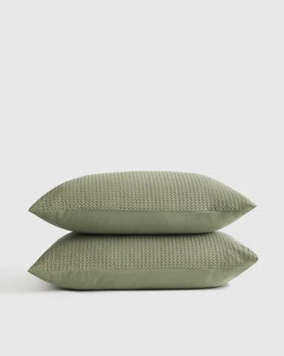 Quince Luxe Waffle Shams In Olive