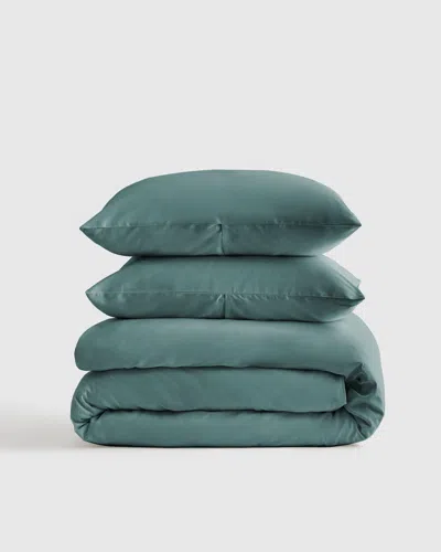 Quince Luxury Organic Sateen Duvet Cover Set In Pine