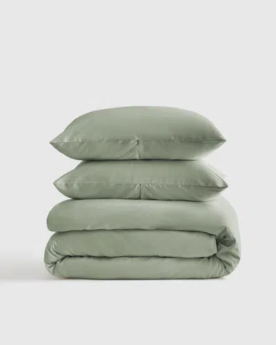 Quince Luxury Organic Sateen Duvet Cover Set In Green