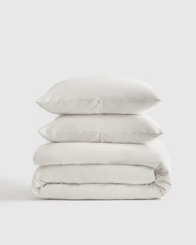 Quince Luxury Organic Sateen Duvet Cover Set In White