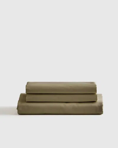 Quince Luxury Organic Sateen Fitted Sheet Set In Aloe
