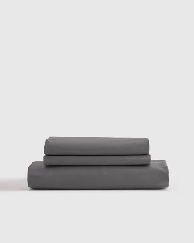 Quince Luxury Organic Sateen Fitted Sheet Set In Charcoal