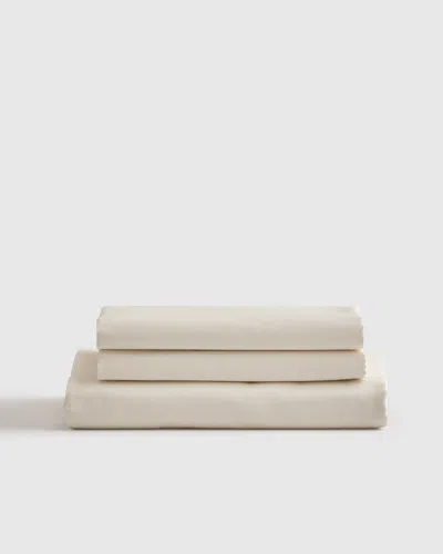 Quince Luxury Organic Sateen Fitted Sheet Set In Ivory