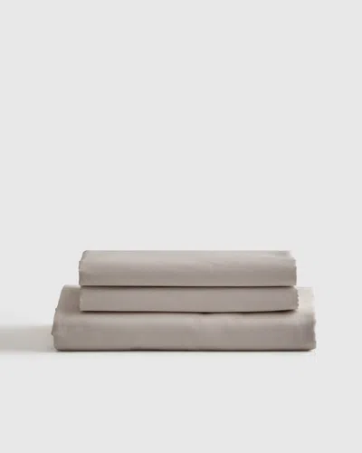 Quince Luxury Organic Sateen Fitted Sheet Set In Light Grey