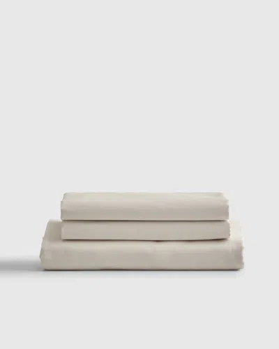 Quince Luxury Organic Sateen Fitted Sheet Set In Sand