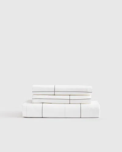 Quince Luxury Organic Sateen Fitted Sheet Set In Windowpane