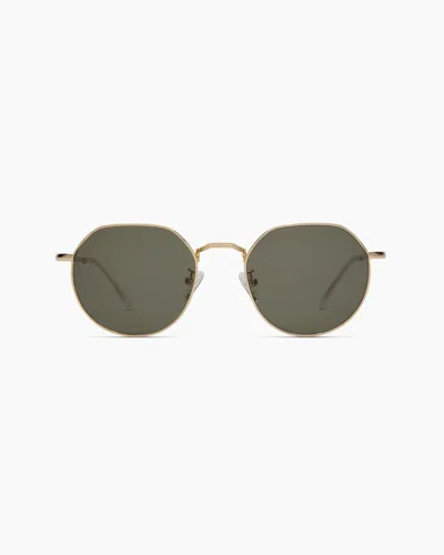 Quince Maui Polarized Stainless Steel Sunglasses In Gold With Green Lens