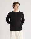 Quince Men's -silk Pique Crewneck Sweater In Black