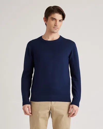 Quince Men's -silk Pique Crewneck Sweater In Navy